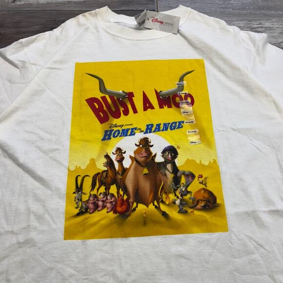 Disney Other - Vintage y2k Disney White Mens XL Home On The Range Bust A Moo Graphic Shirt NWT